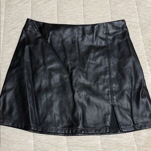 Hollister Black Faux Leather Mini Skirt